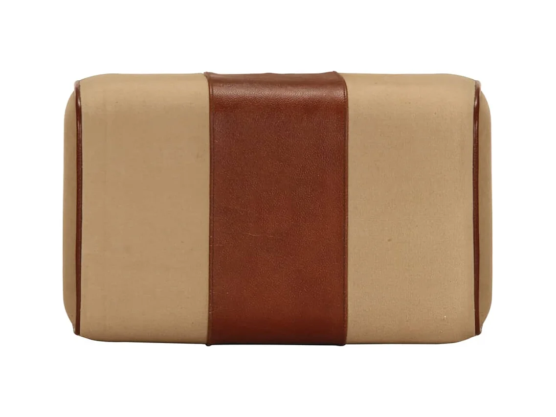 Banc saut de cheval 38 cm marron cuir véritable et manguier