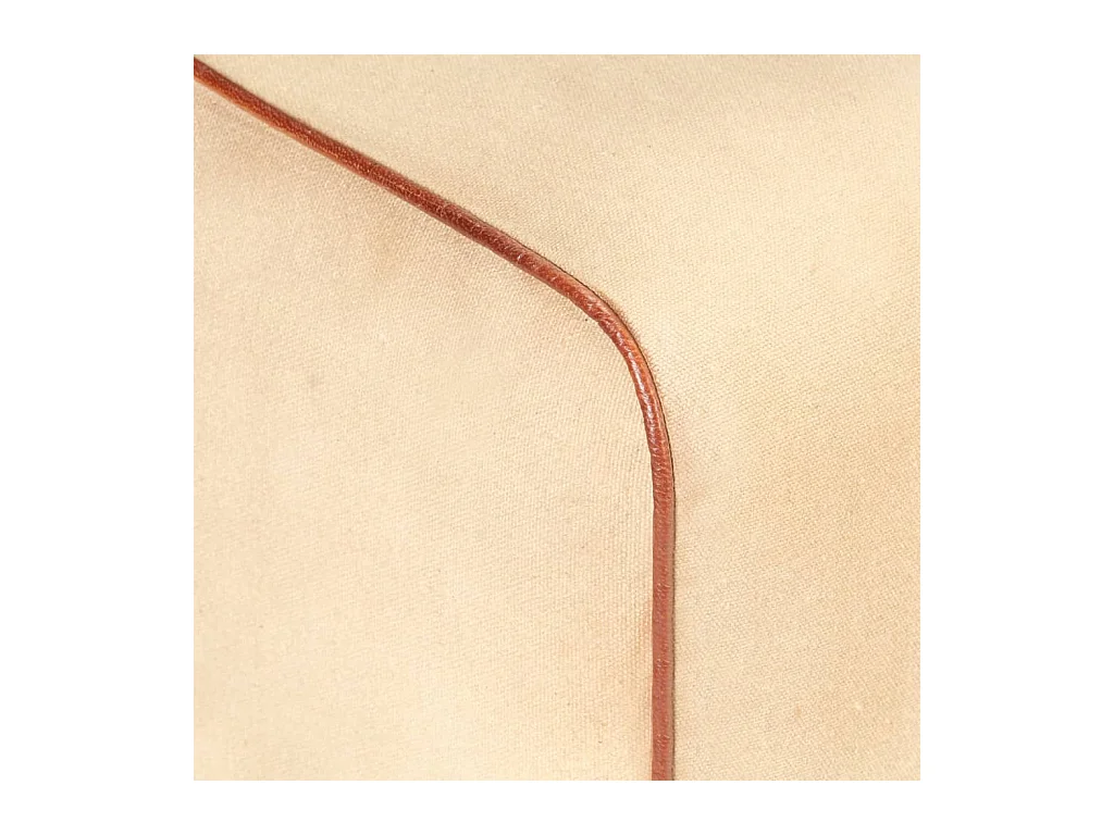 Banc saut de cheval 38 cm marron cuir véritable et manguier