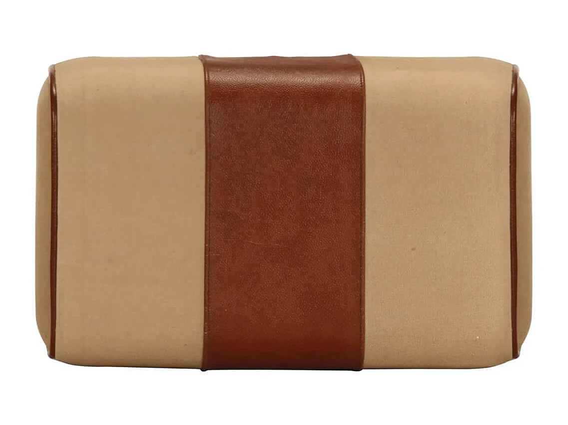 Sitzbank Turnbock-Design 38 cm Braun Echtleder Massivholz Mango