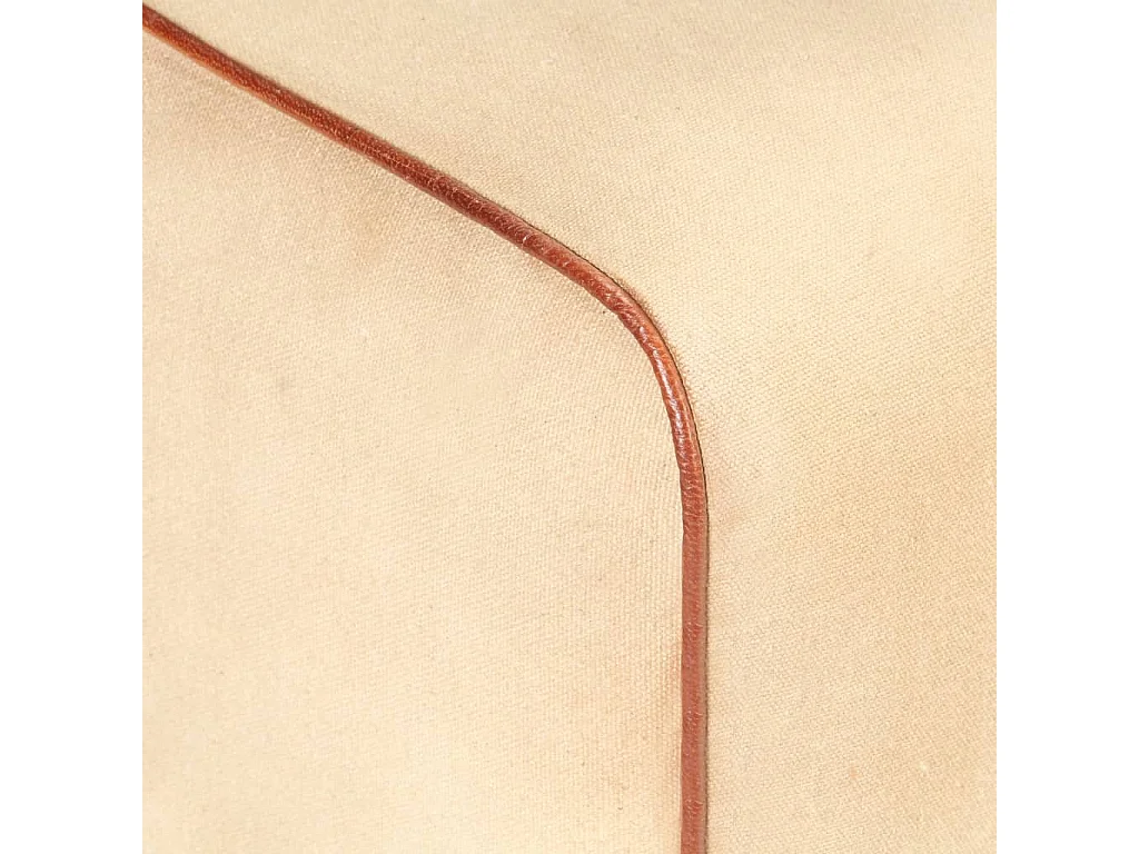 Sitzbank Turnbock-Design 38 cm Braun Echtleder Massivholz Mango