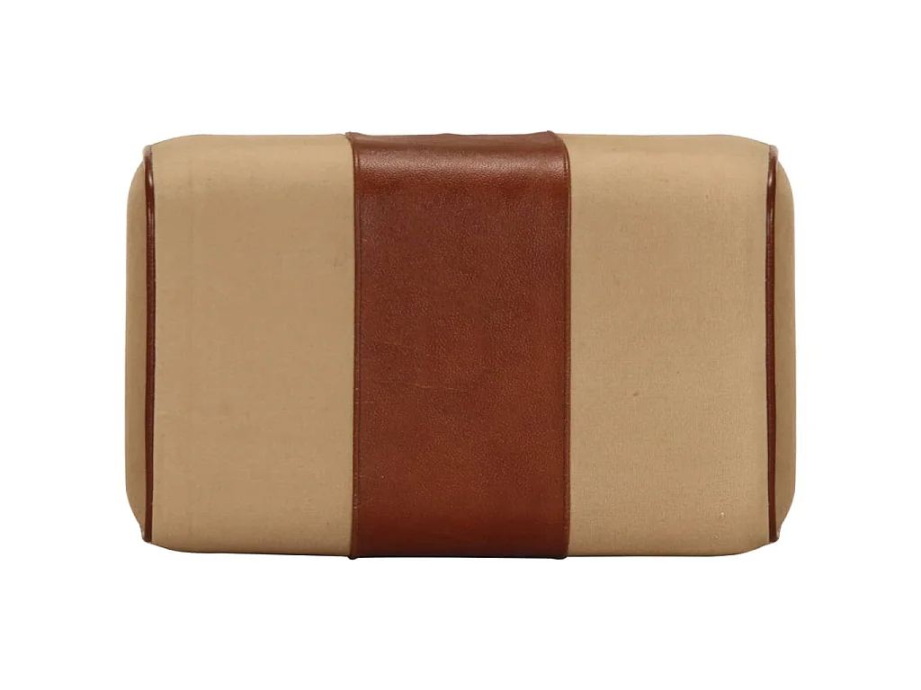 Banc saut de cheval 38 cm marron cuir véritable et manguier