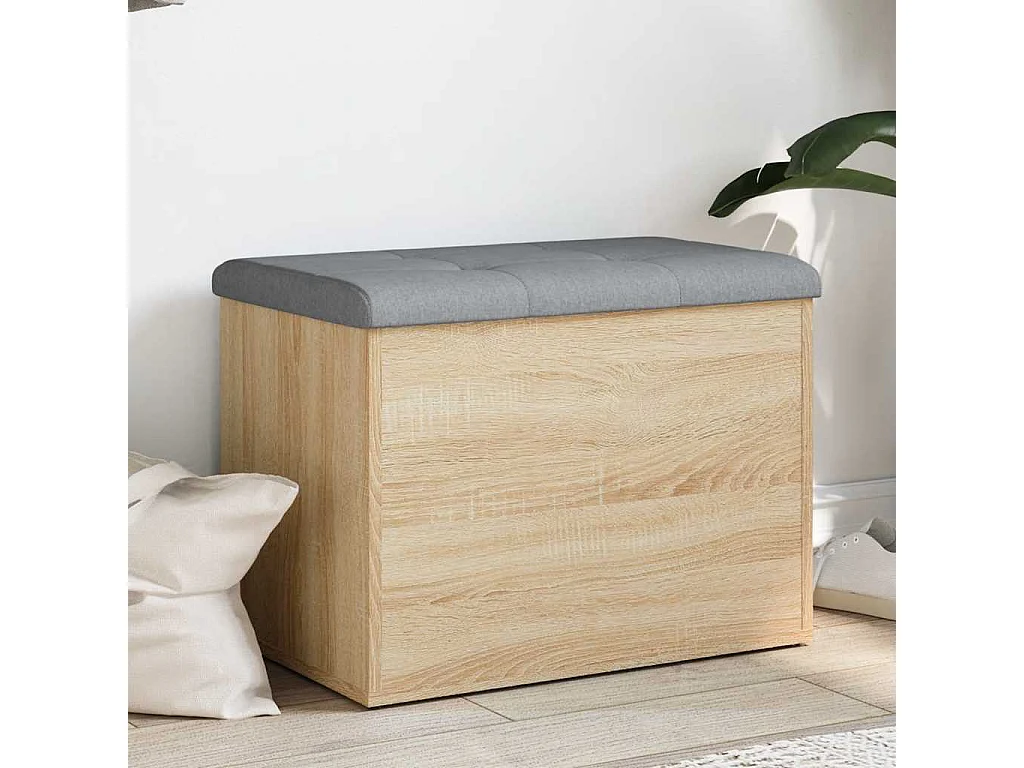 Banc de rangement Chêne Sonoma 62x42x45 cm Bois d'ingénierie