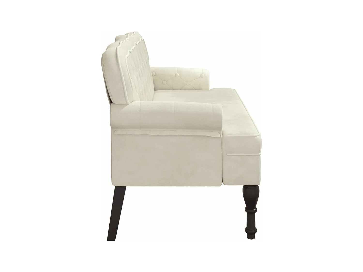 Banc avec dossier crème 119,5x64,5x75 cm velours