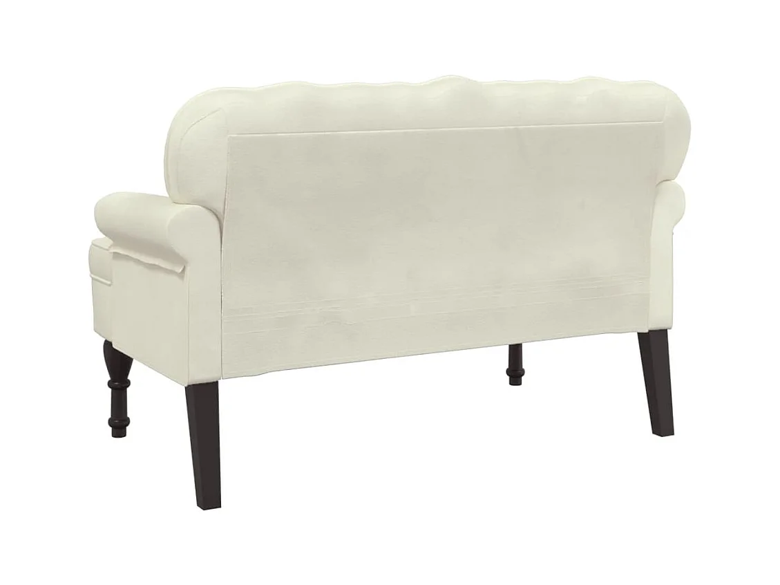 Banc avec dossier crème 119,5x64,5x75 cm velours