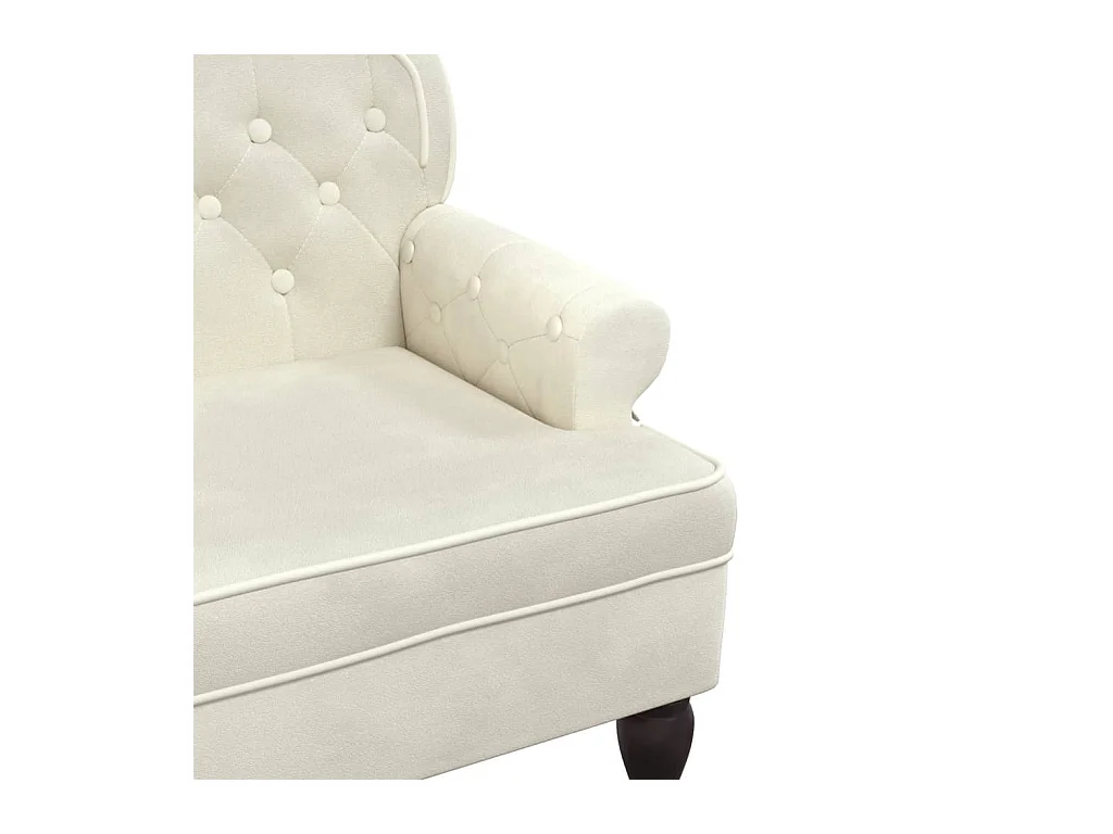 Banc avec dossier crème 119,5x64,5x75 cm velours