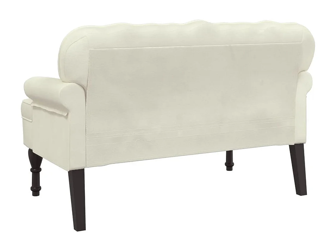 Banc avec dossier crème 119,5x64,5x75 cm velours