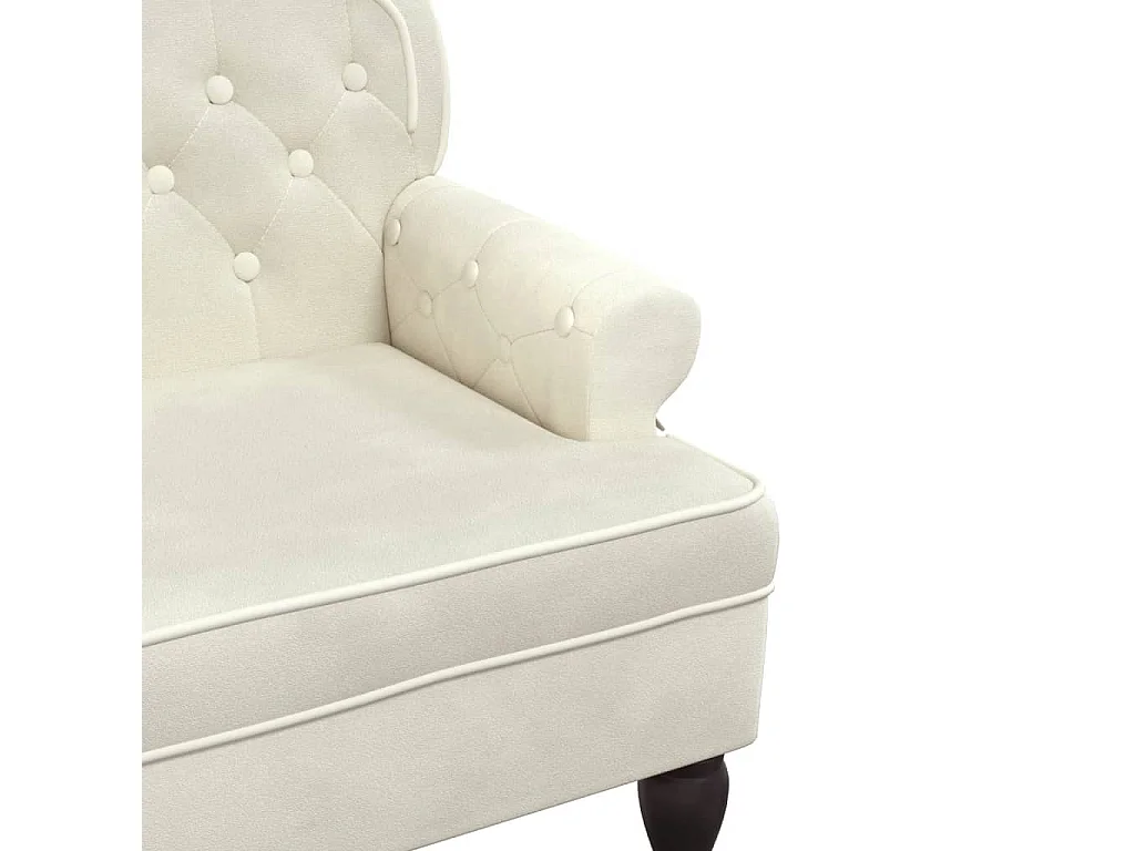 Banc avec dossier crème 119,5x64,5x75 cm velours