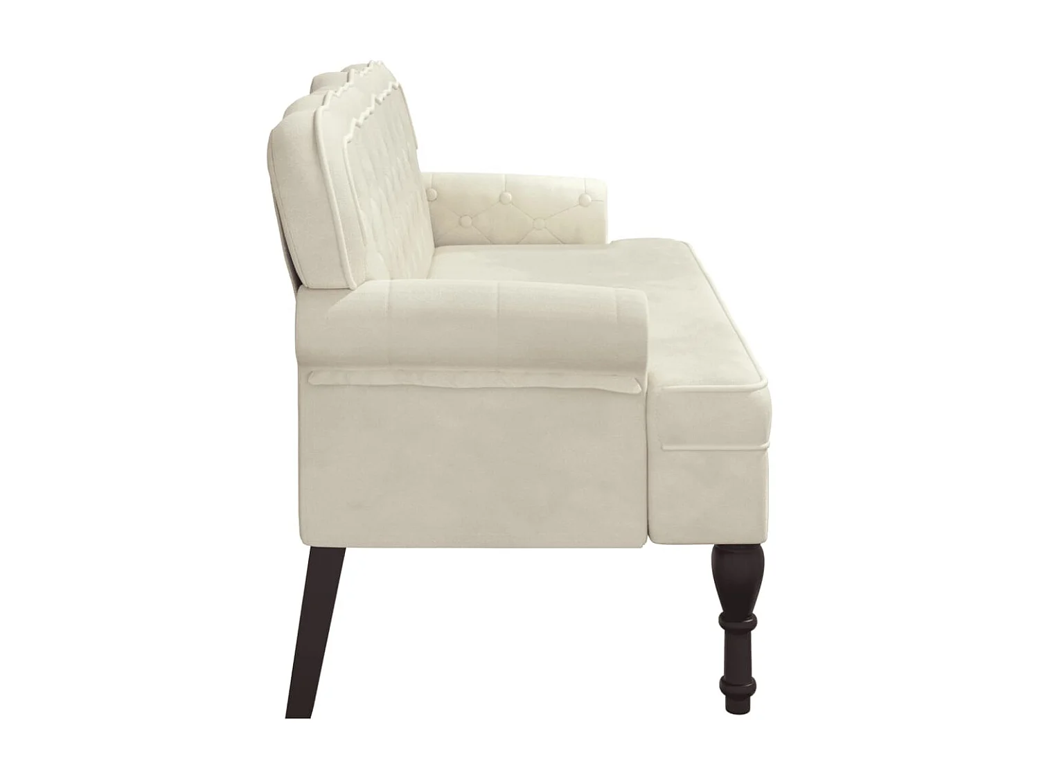 Banc avec dossier crème 119,5x64,5x75 cm velours