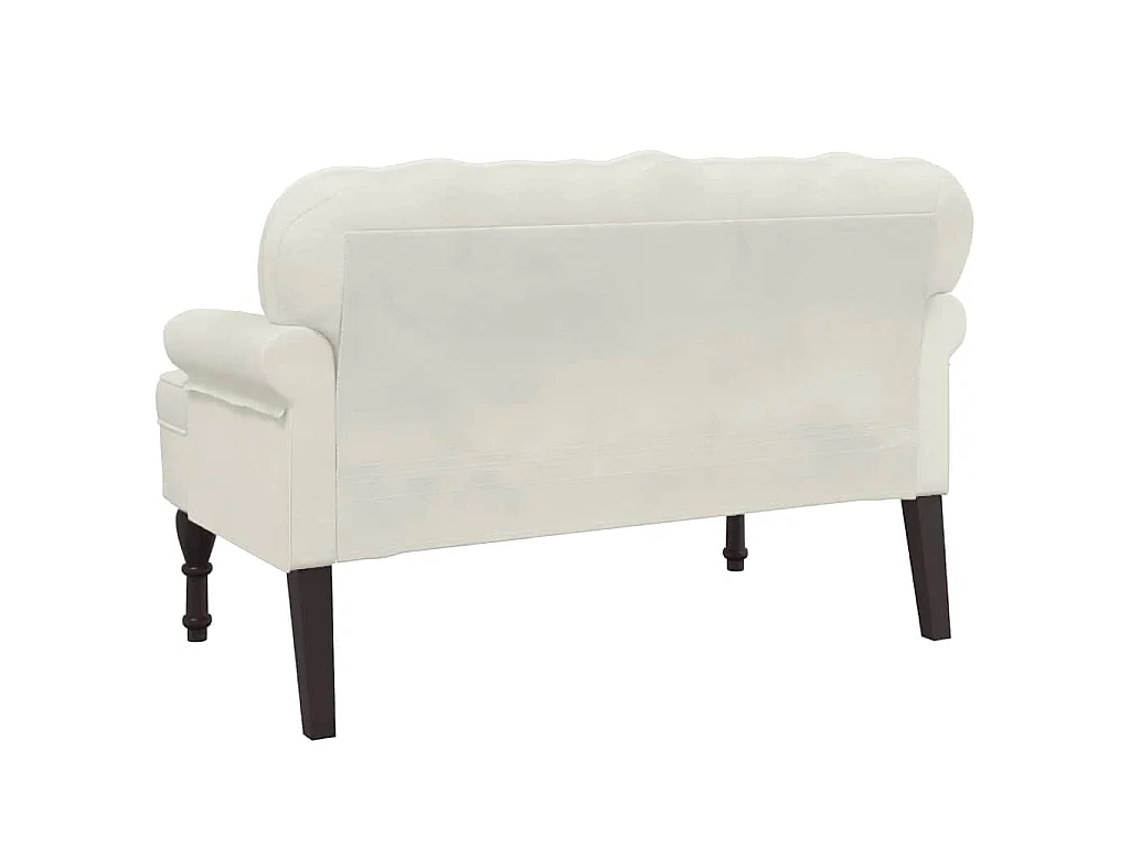 Banc avec dossier crème 119,5x64,5x75 cm velours