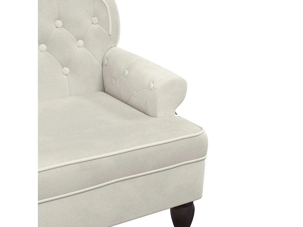 Banc avec dossier crème 119,5x64,5x75 cm velours