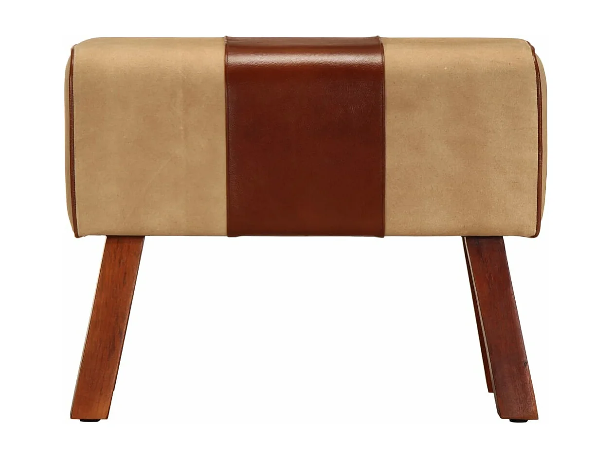 Boque de ginásio 58 cm couro genuíno castanho/mangueira maciça