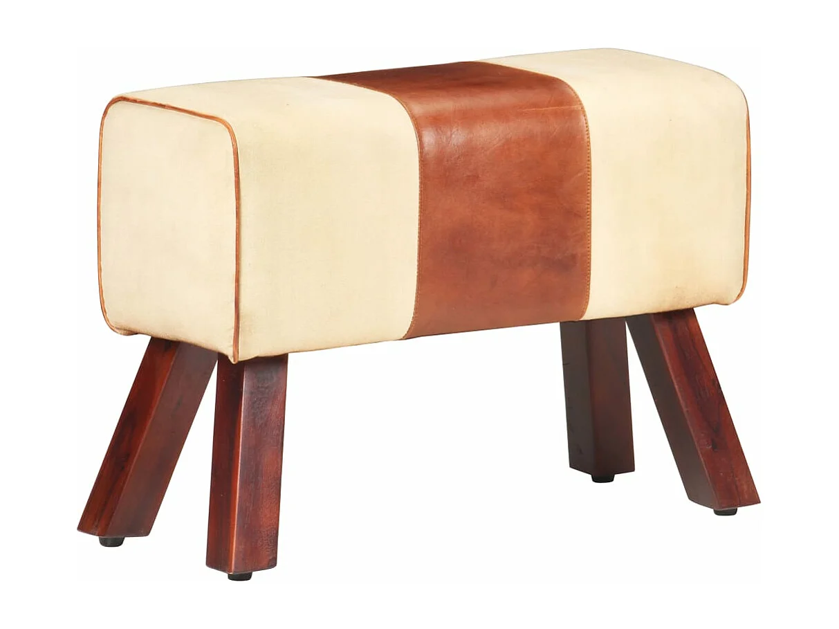 Boque de ginásio 58 cm couro genuíno castanho/mangueira maciça