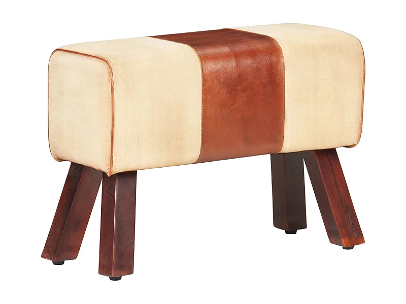 Boque de ginásio 58 cm couro genuíno castanho/mangueira maciça