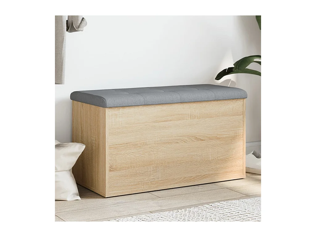 Panca Portaoggetti Rovere Sonoma 82x42x45 cm Legno Multistrato