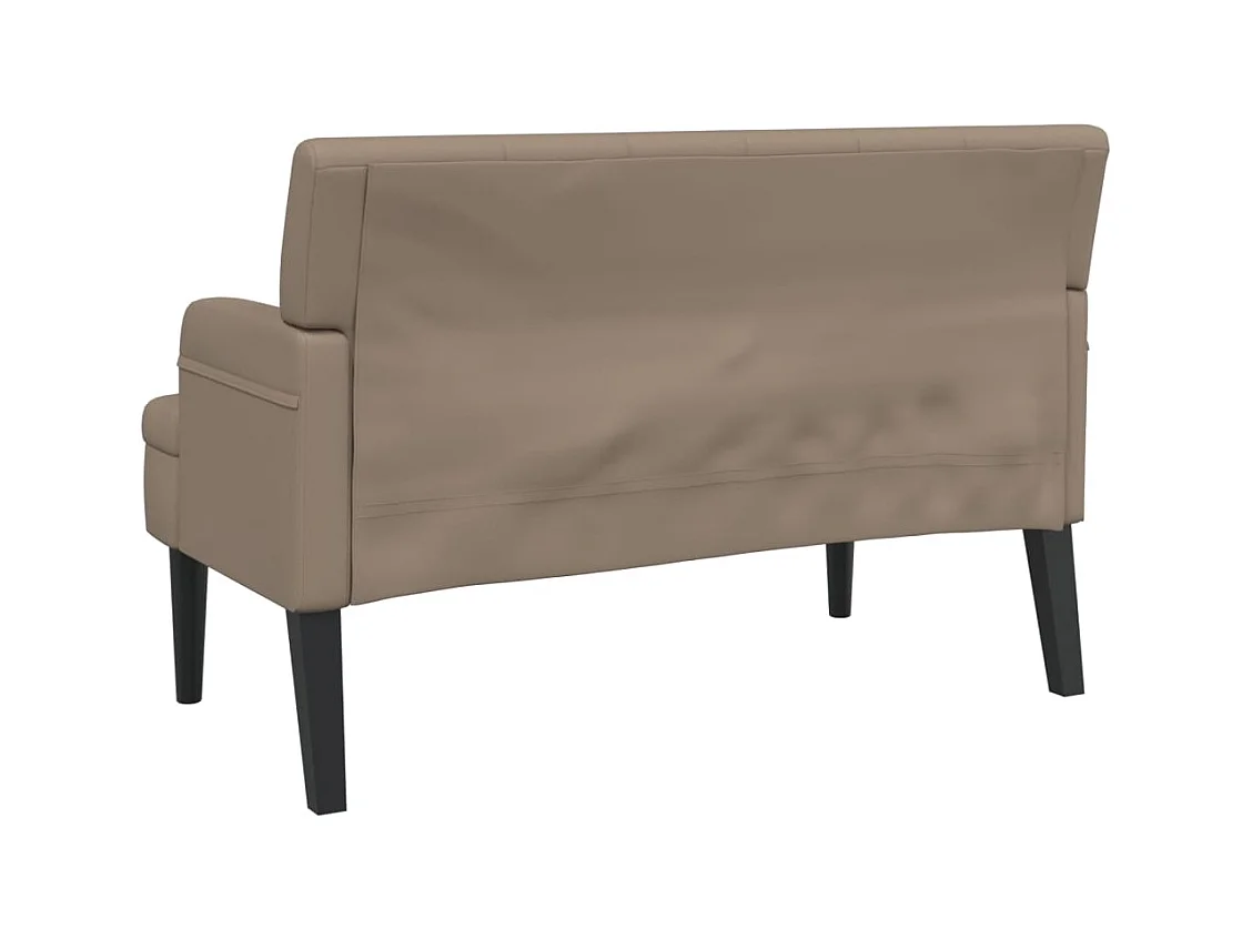 Bankje met rugleuning 112x65,5x75 cm kunstleer cappuccinokleur