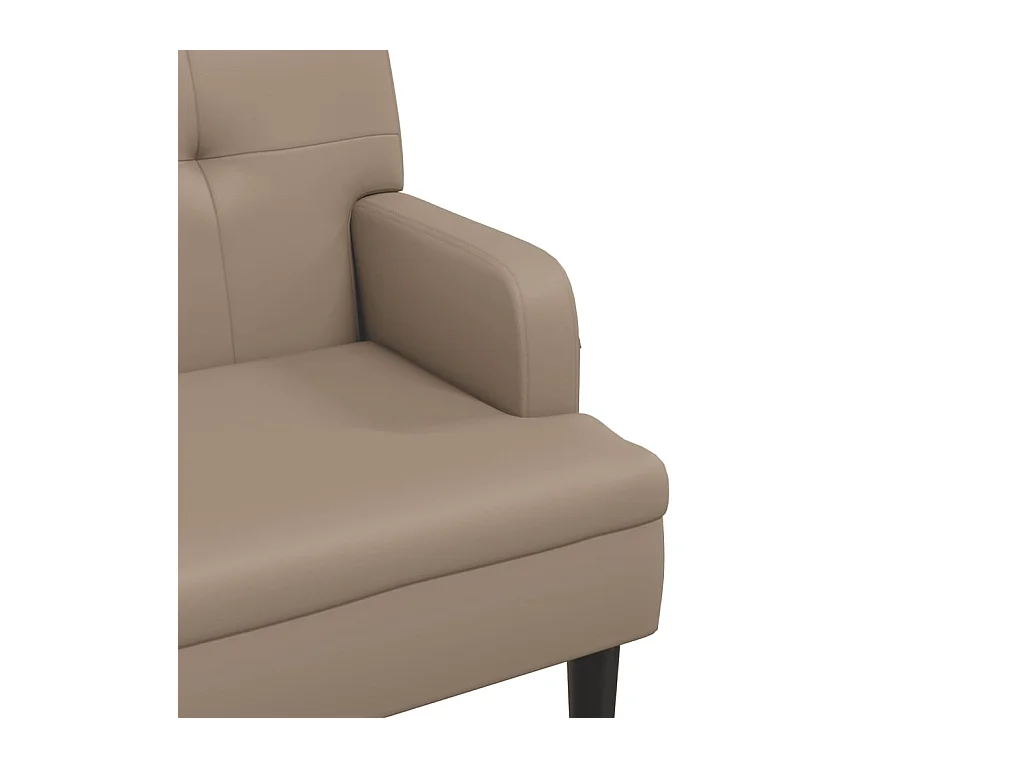 Bankje met rugleuning 112x65,5x75 cm kunstleer cappuccinokleur