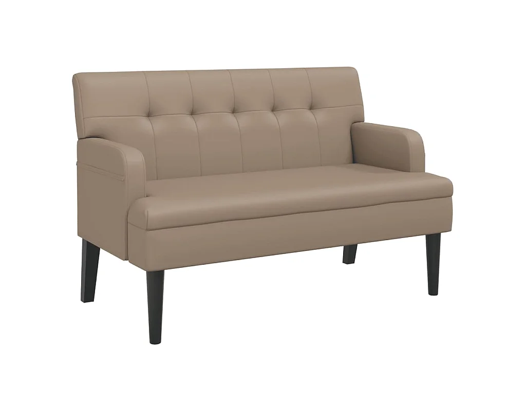 Banc avec dossier cappuccino 112x65,5x75 cm similicuir