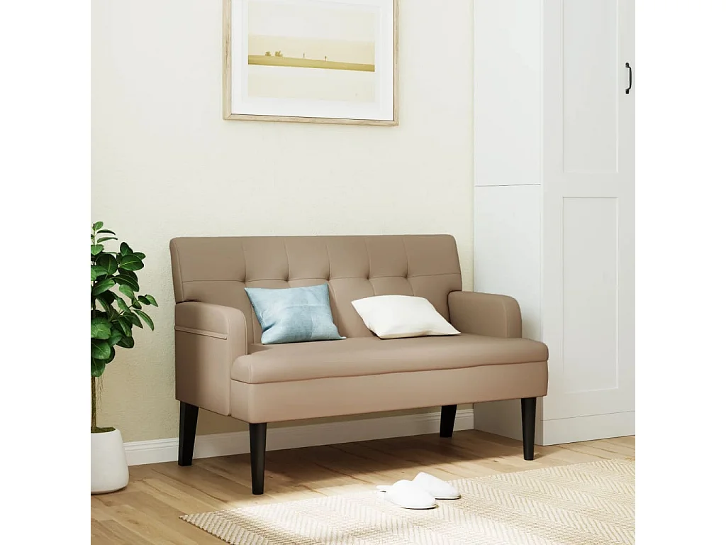 Banc avec dossier cappuccino 112x65,5x75 cm similicuir