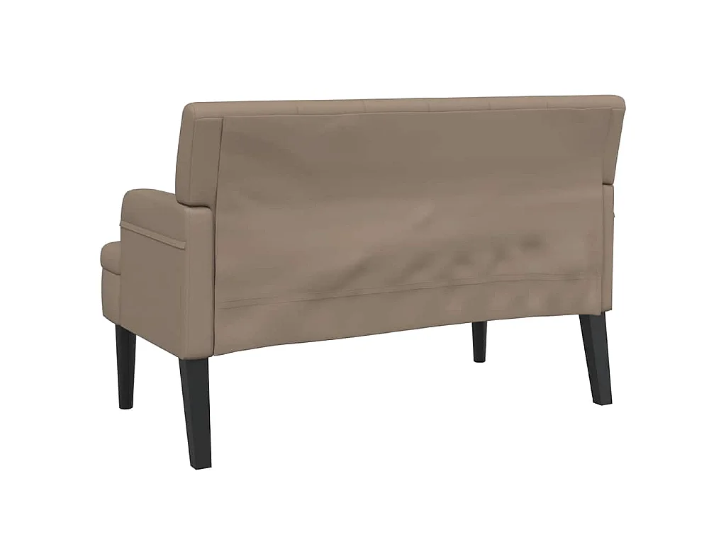 Bankje met rugleuning 112x65,5x75 cm kunstleer cappuccinokleur