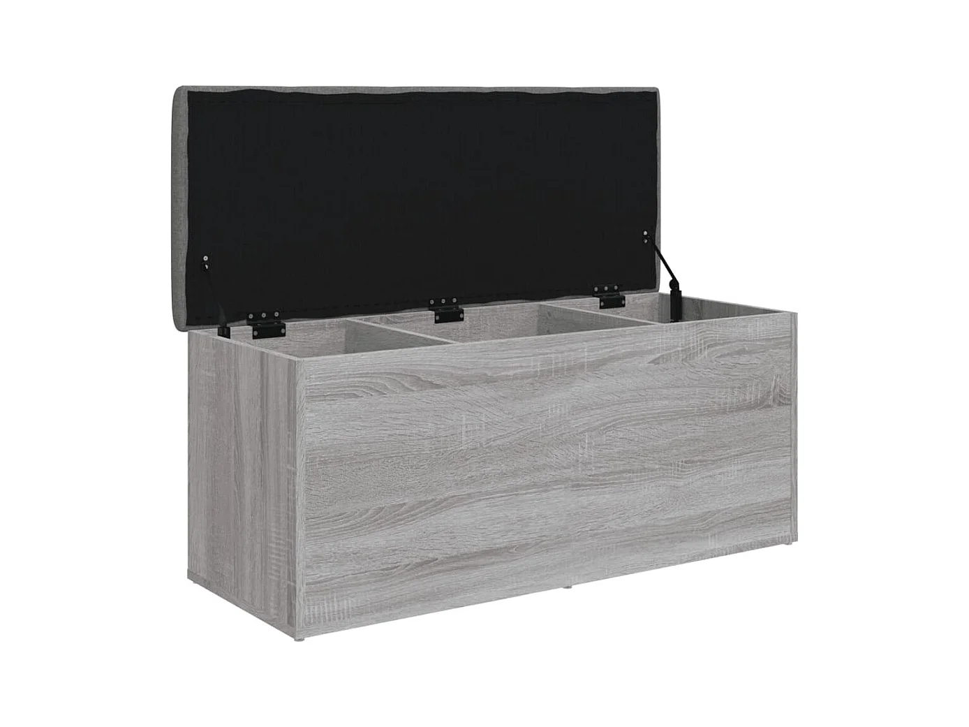 Panca Portaoggetti Grigio Sonoma 102x42x45 cm Legno Multistrato