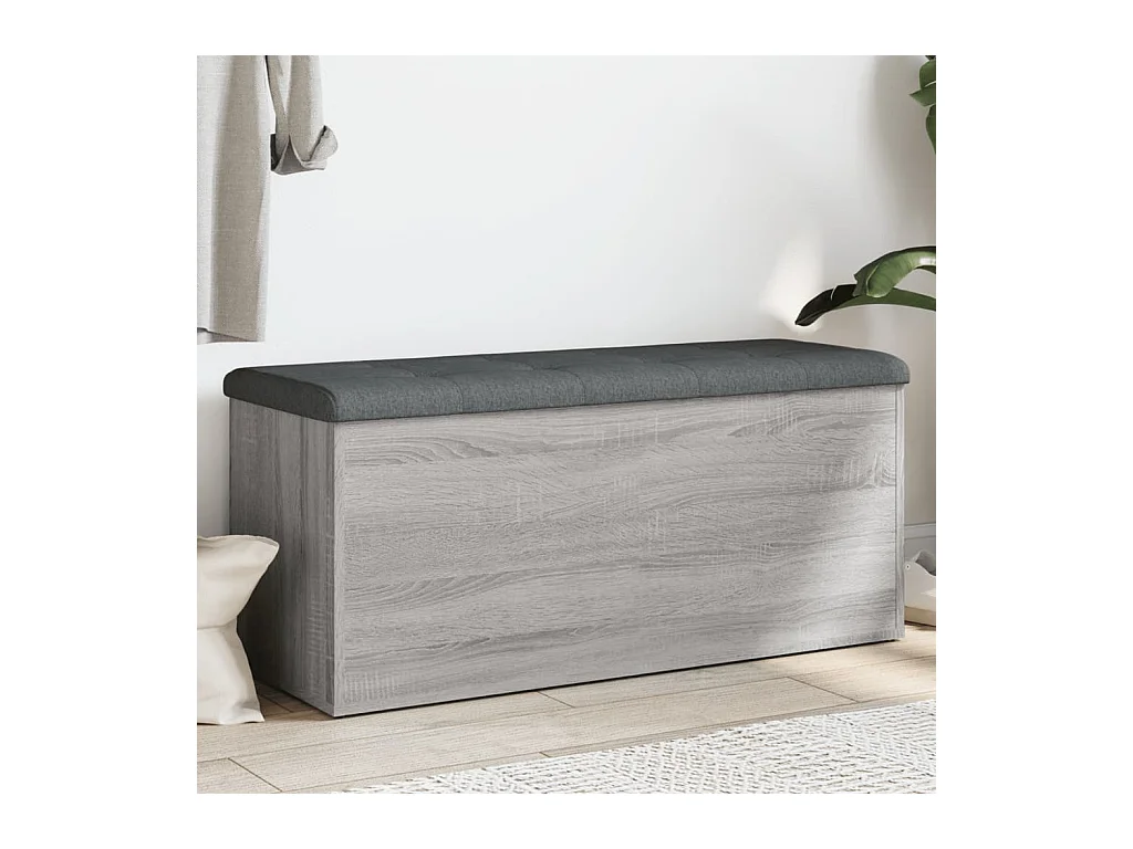 Banc de rangement sonoma gris 102x42x45 cm bois d'ingénierie