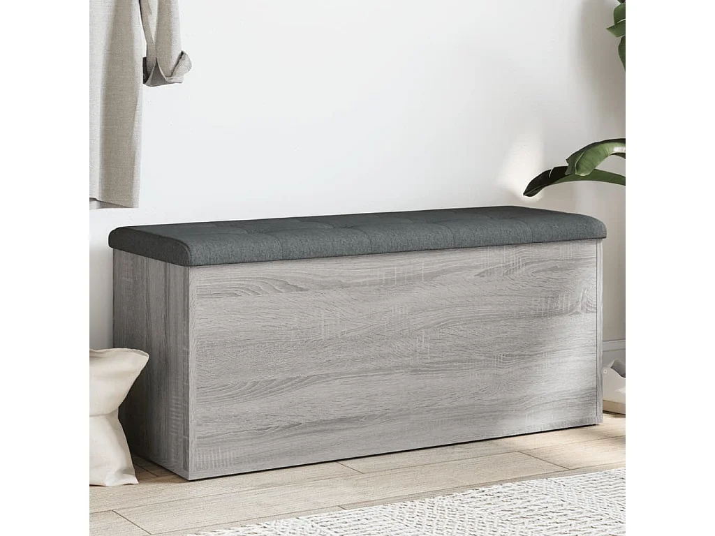 Banc de rangement sonoma gris 102x42x45 cm bois d'ingénierie