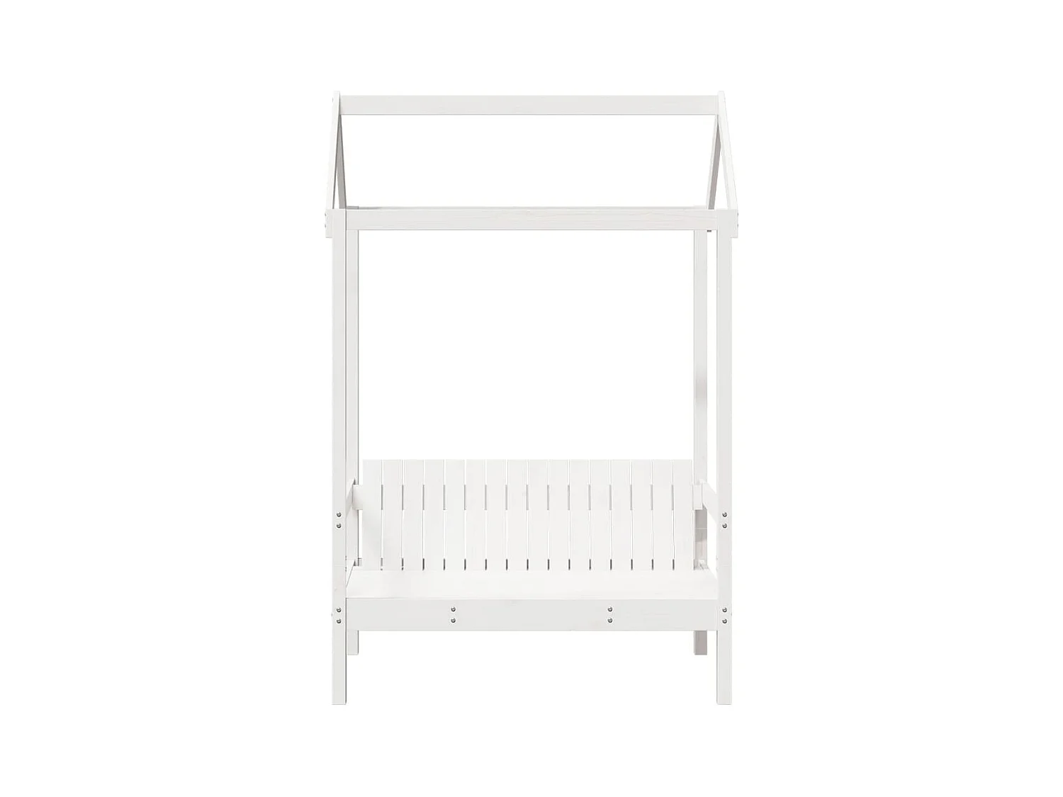 Banco con techo madera maciza de pino blanco 117,5x70x176,5 cm