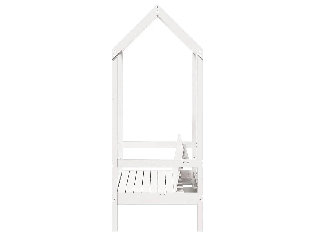 Bank met dak 117,5x70x176,5 cm massief grenenhout wit