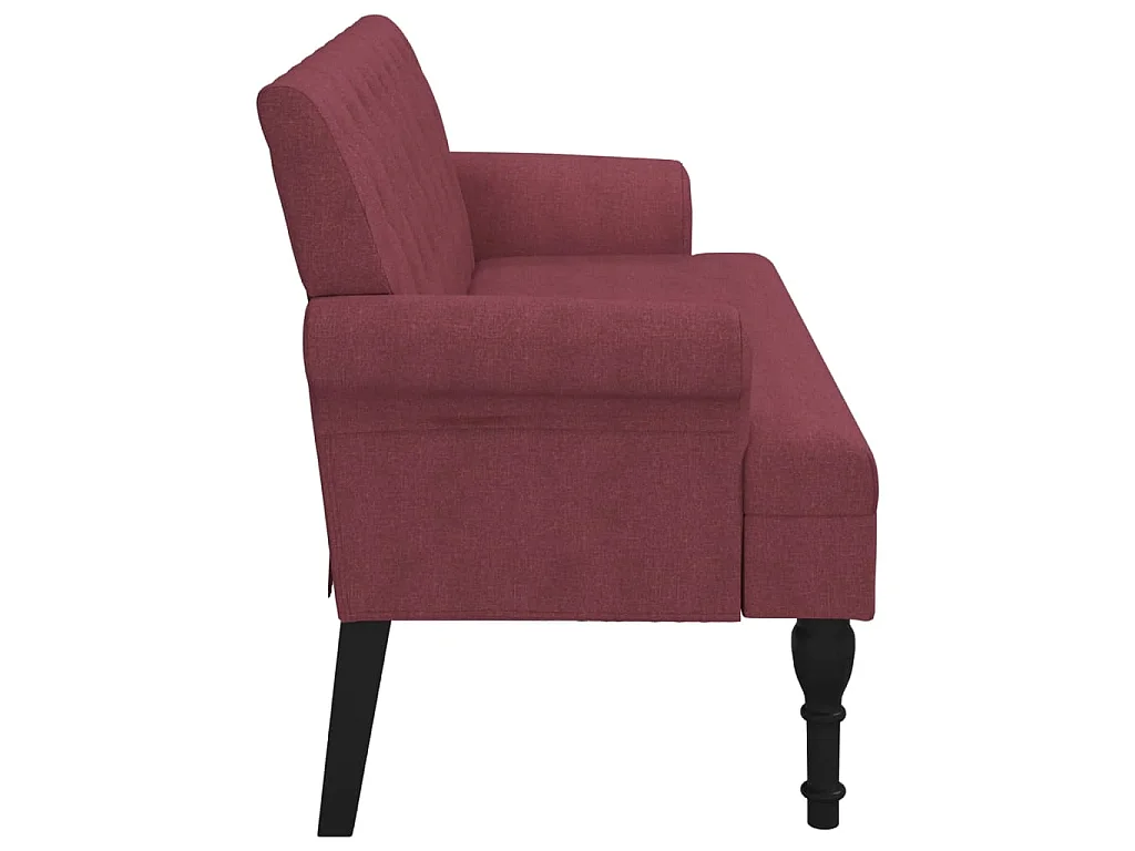 Sitzbank mit Rückenlehne Weinrot 120x62x75,5 cm Stoff