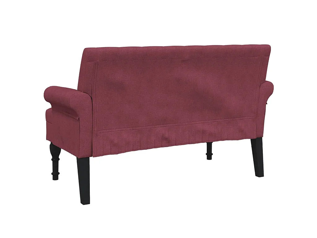 Sitzbank mit Rückenlehne Weinrot 120x62x75,5 cm Stoff