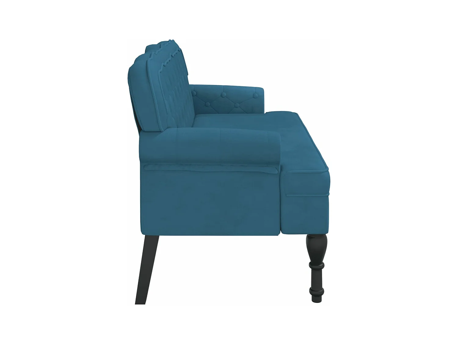 Bankje met rugleuning 119,5x64,5x75 cm fluweel blauw