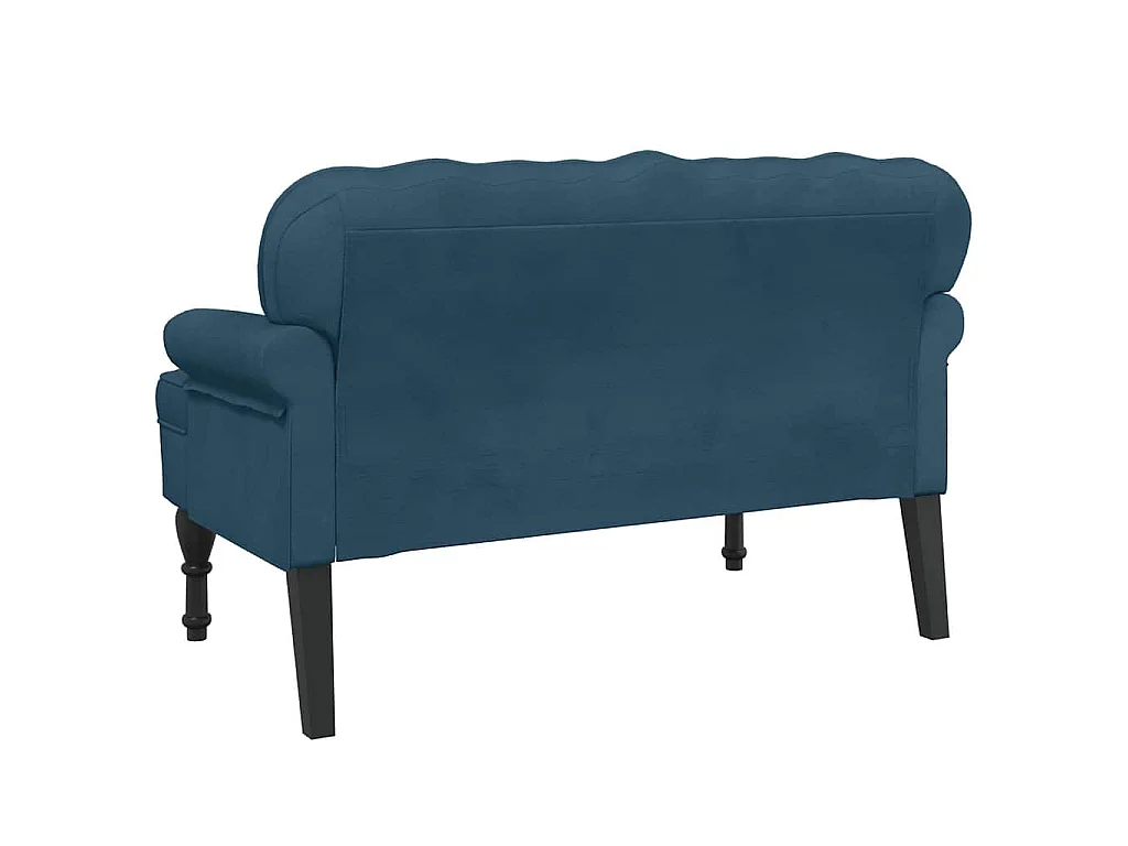 Banc avec dossier bleu 119,5x64,5x75 cm velours