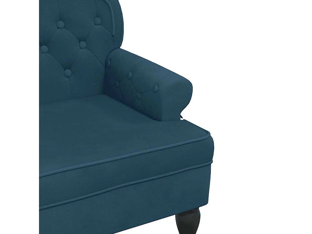Banc avec dossier bleu 119,5x64,5x75 cm velours