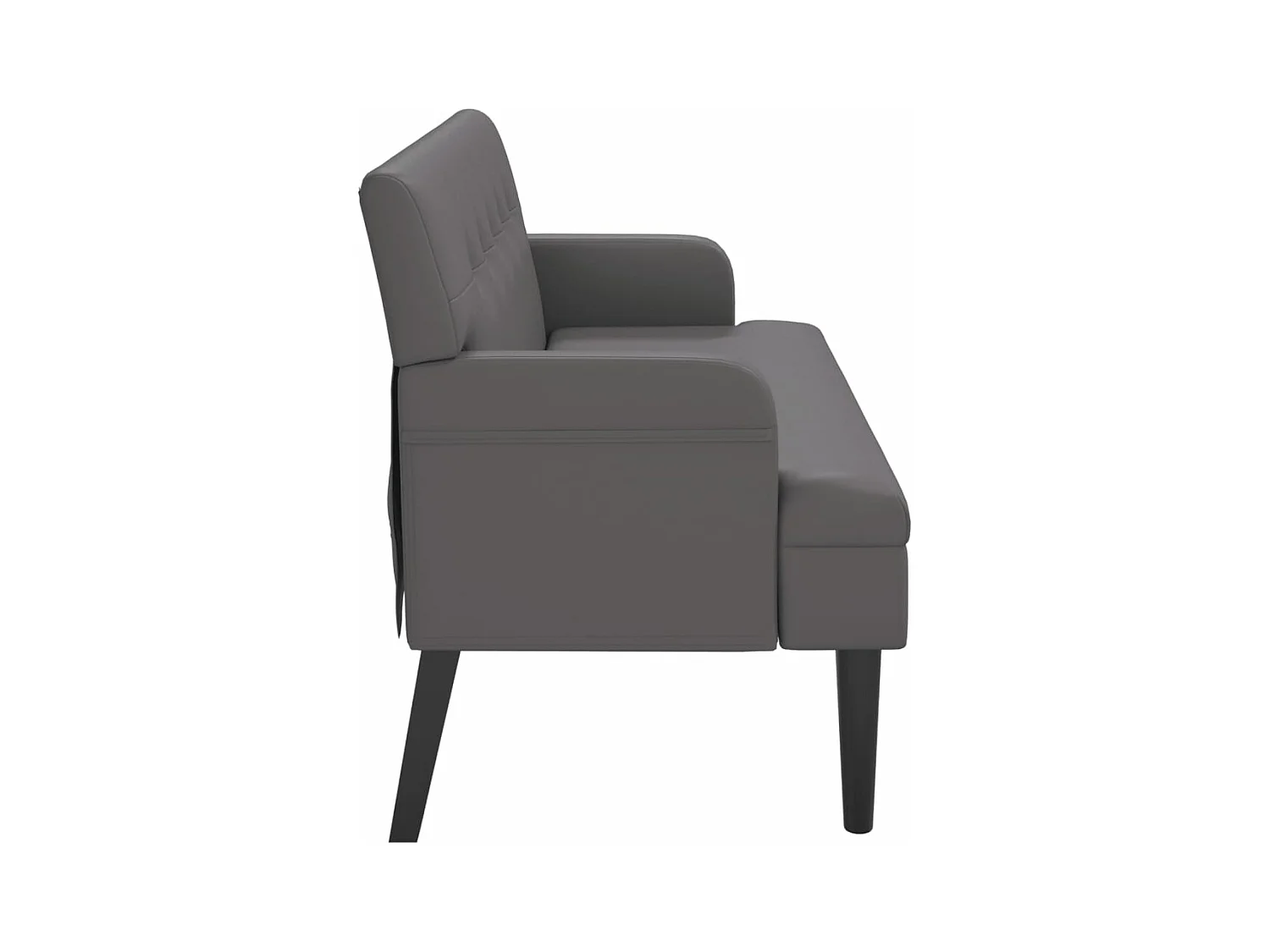 Sitzbank mit Rückenlehne Grau 112x65,5x75 cm Kunstleder