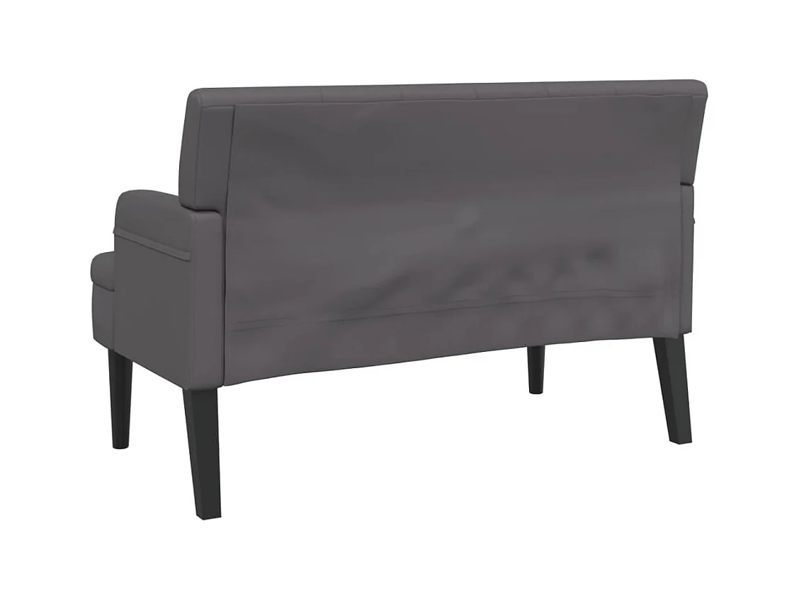 Sitzbank mit Rückenlehne Grau 112x65,5x75 cm Kunstleder