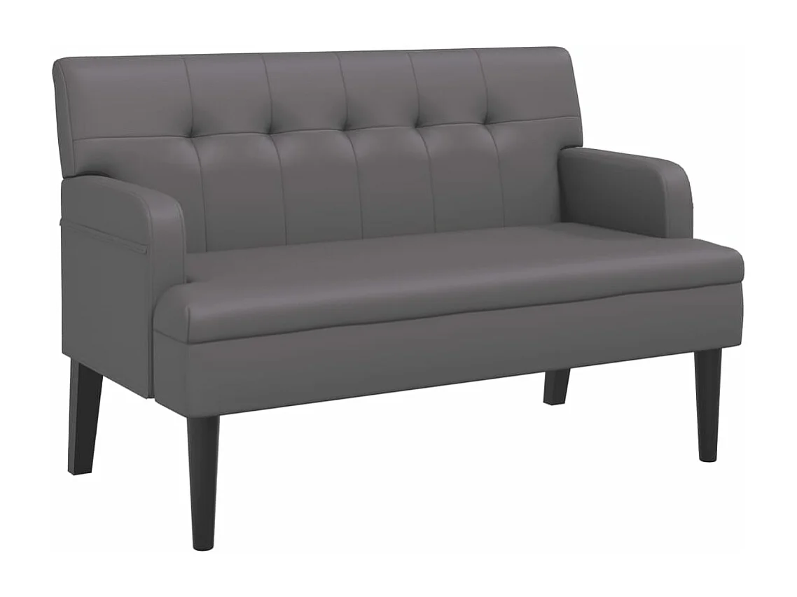Banc avec dossier gris 112x65,5x75 cm similicuir
