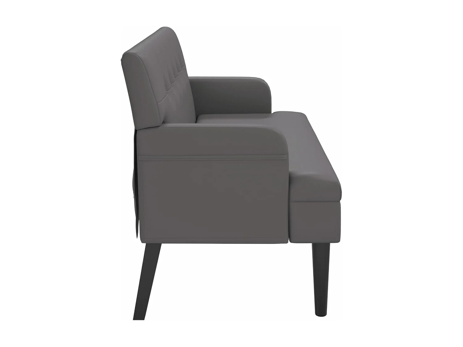 Banc avec dossier gris 112x65,5x75 cm similicuir