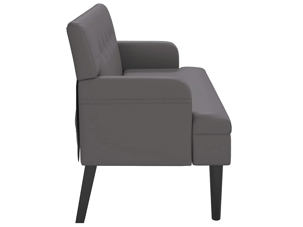 Bankje met rugleuning 112x65,5x75 cm kunstleer grijs