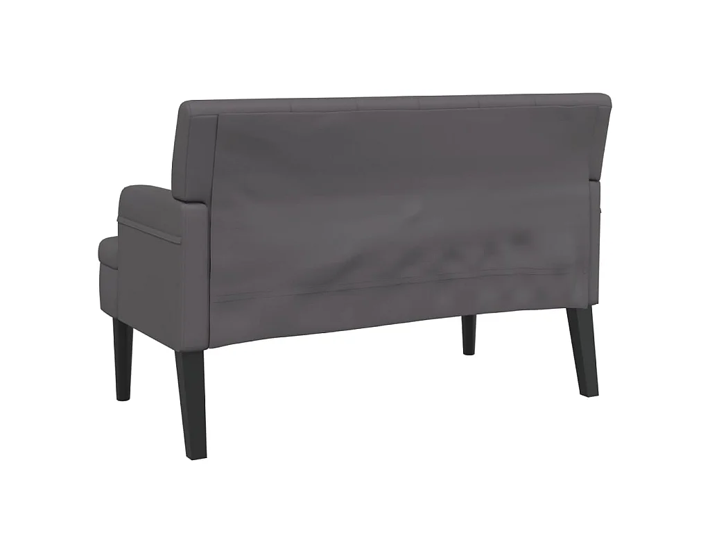 Bankje met rugleuning 112x65,5x75 cm kunstleer grijs