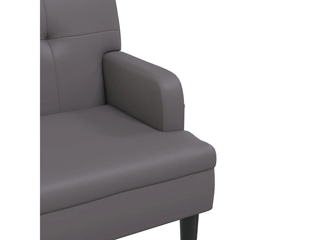 Bankje met rugleuning 112x65,5x75 cm kunstleer grijs