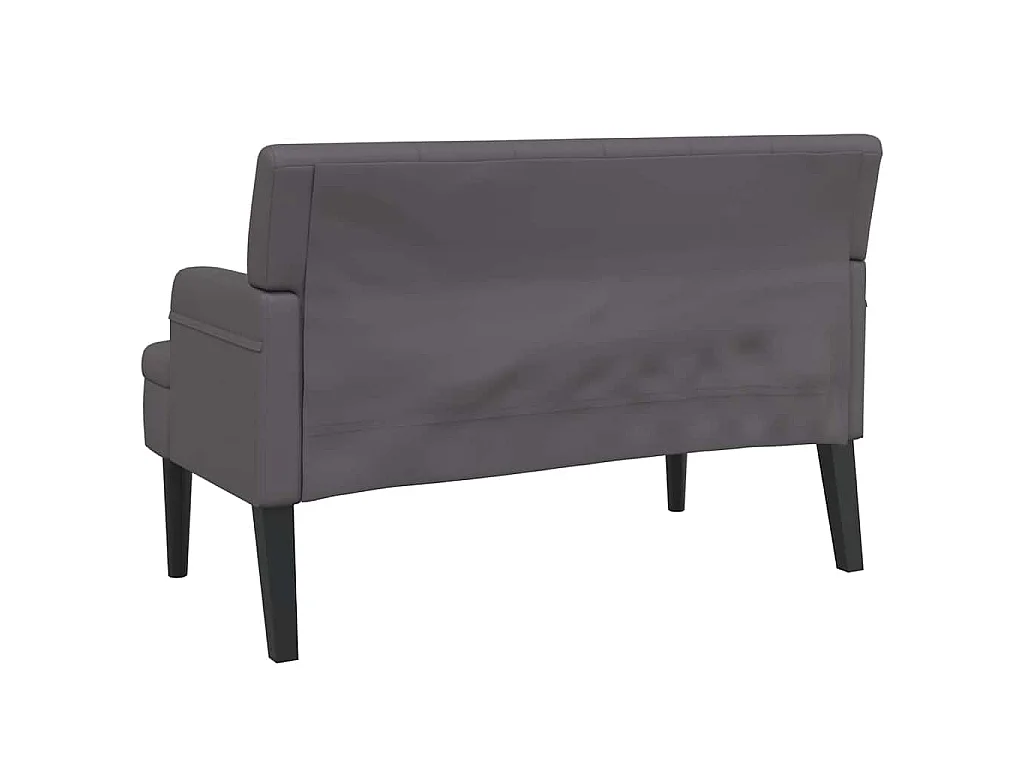 Panca con Schienale Grigia 112x65,5x75 cm in Similpelle