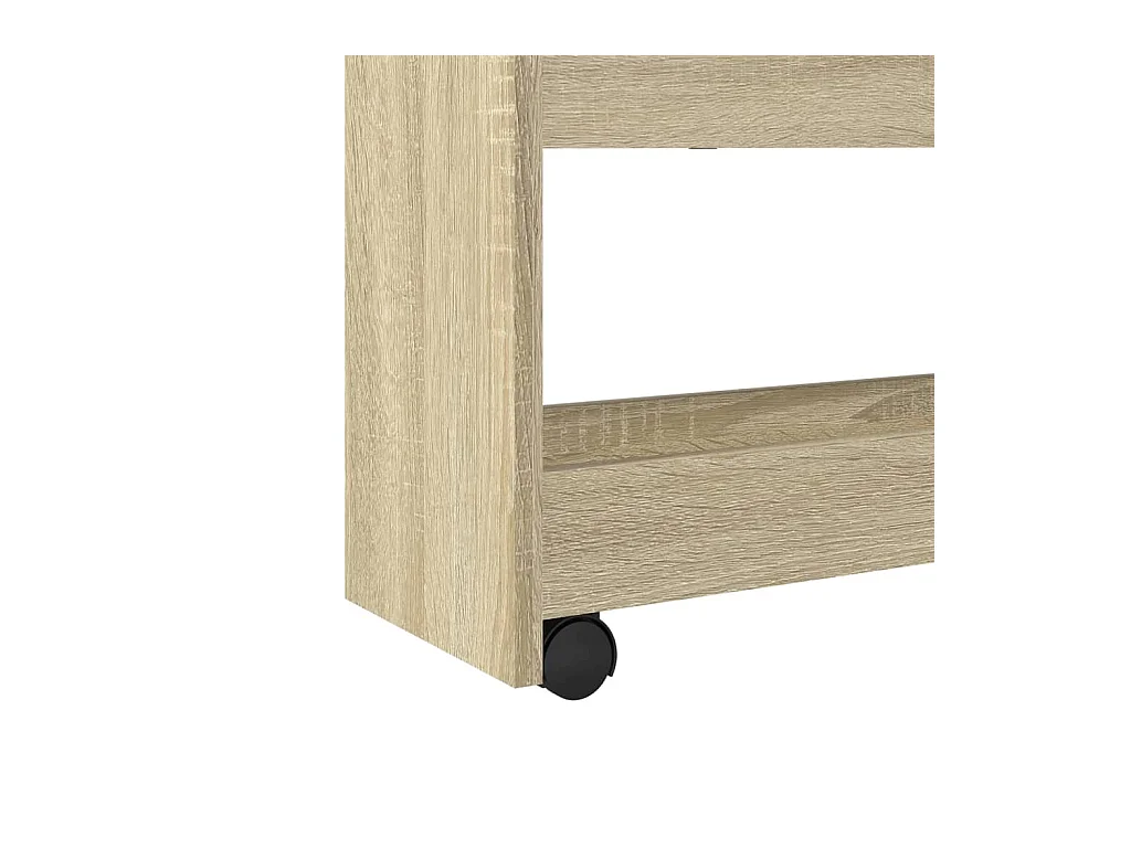 Chariot de rangement étroit 4 niveaux chêne sonoma