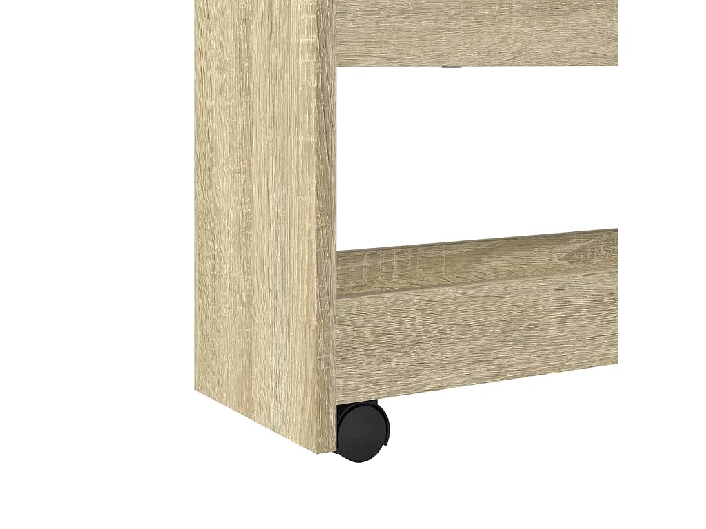 Chariot de rangement étroit 4 niveaux chêne sonoma