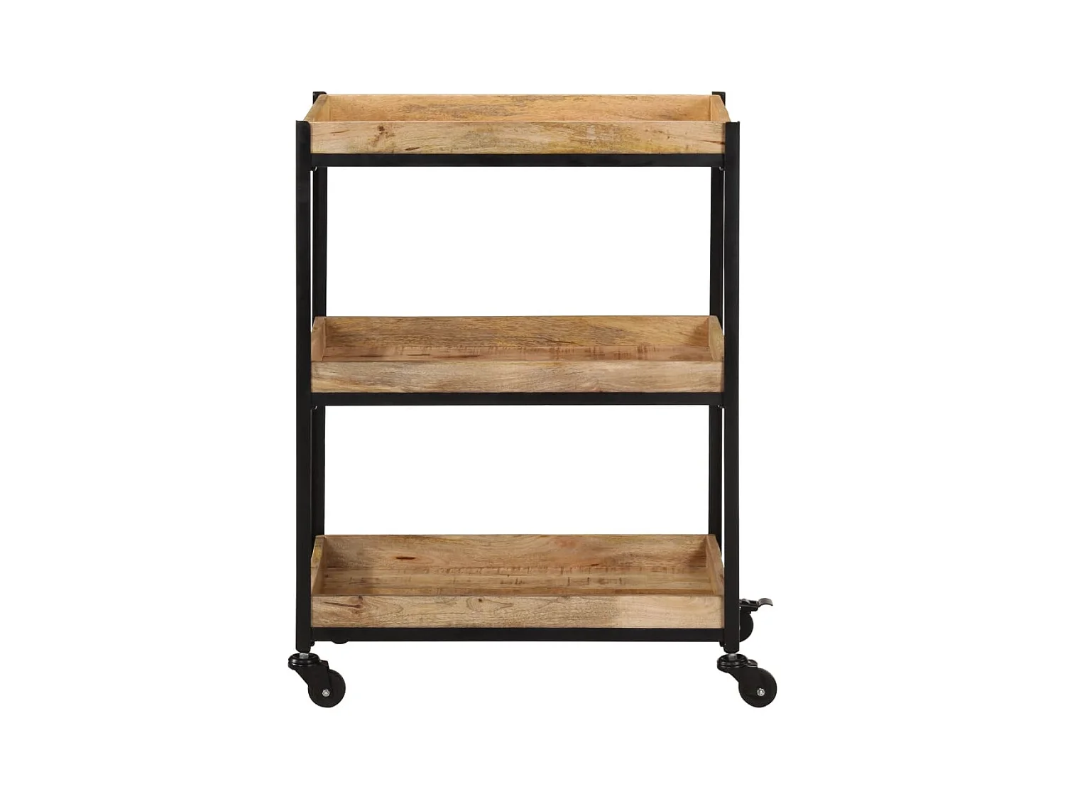 Keukentrolley 60x40x80 cm massief ruw mangohout