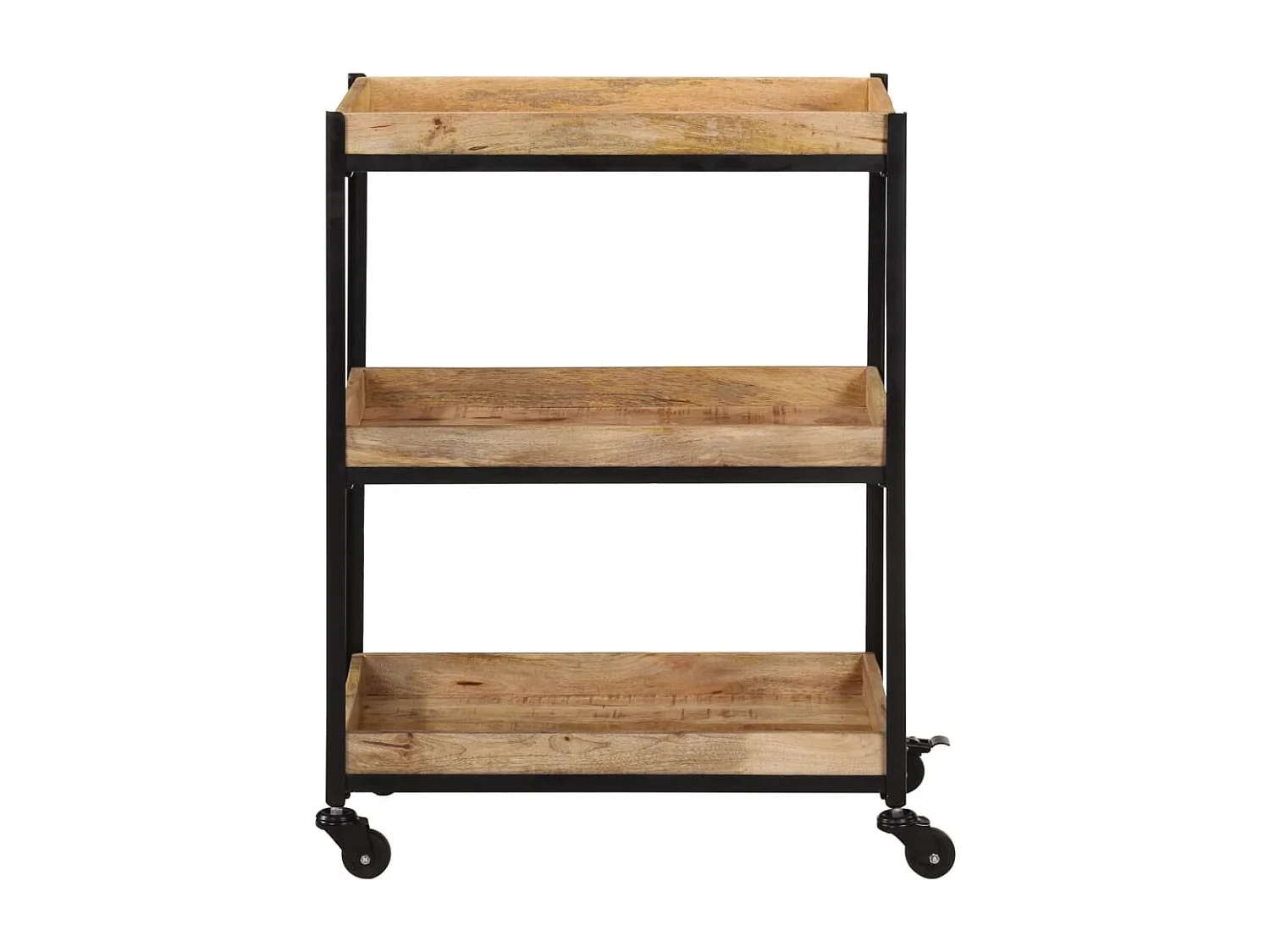 Chariot de cuisine 60x40x80 cm bois de manguier brut massif