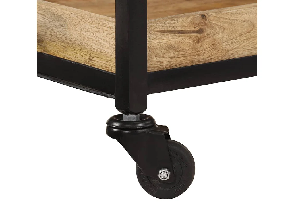 Chariot de cuisine 60x40x80 cm bois de manguier brut massif