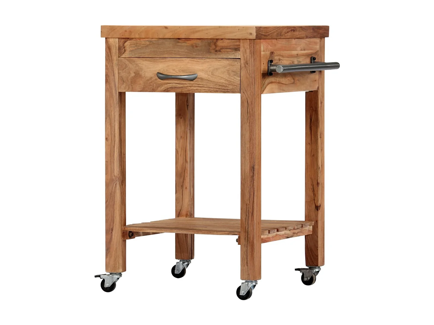 Chariot de cuisine 58x58x89 cm Bois d'acacia massif