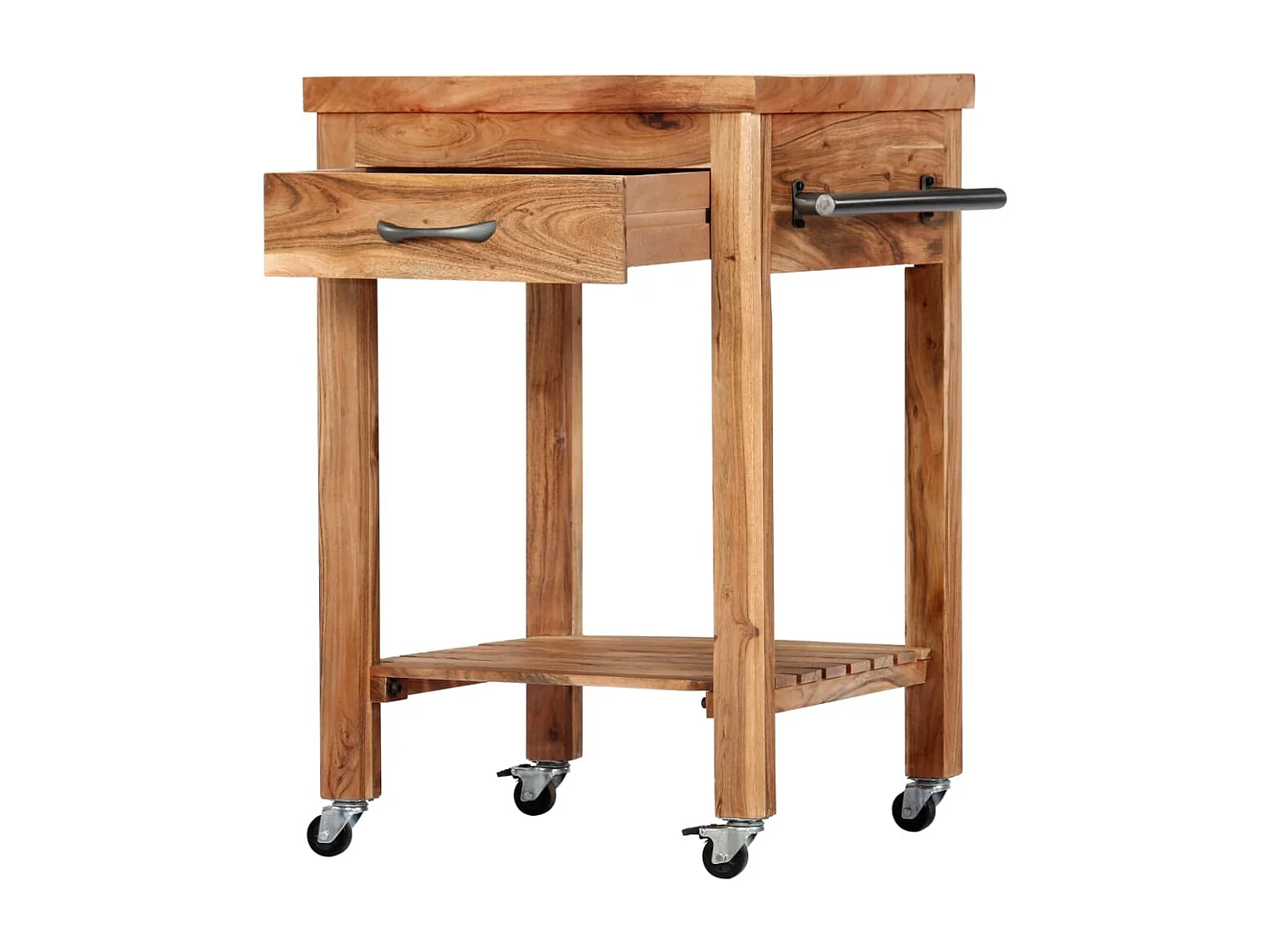 Chariot de cuisine 58x58x89 cm Bois d'acacia massif