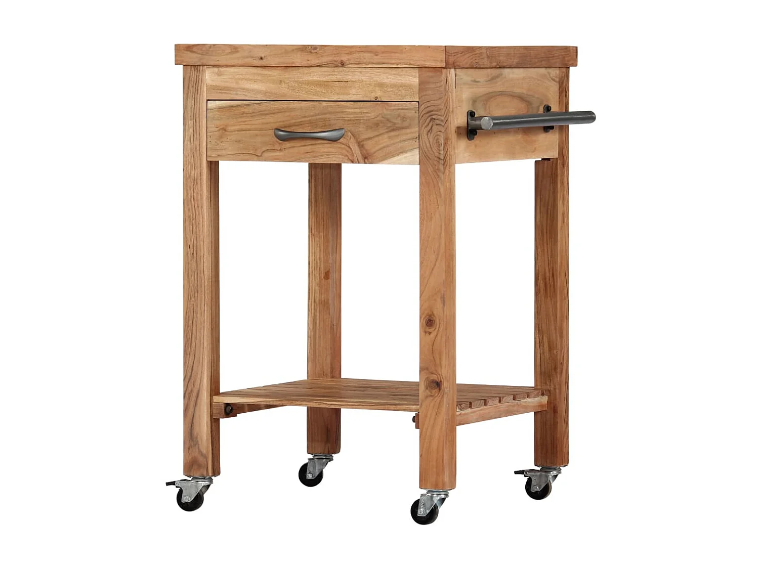 Chariot de cuisine 58x58x89 cm Bois d'acacia massif