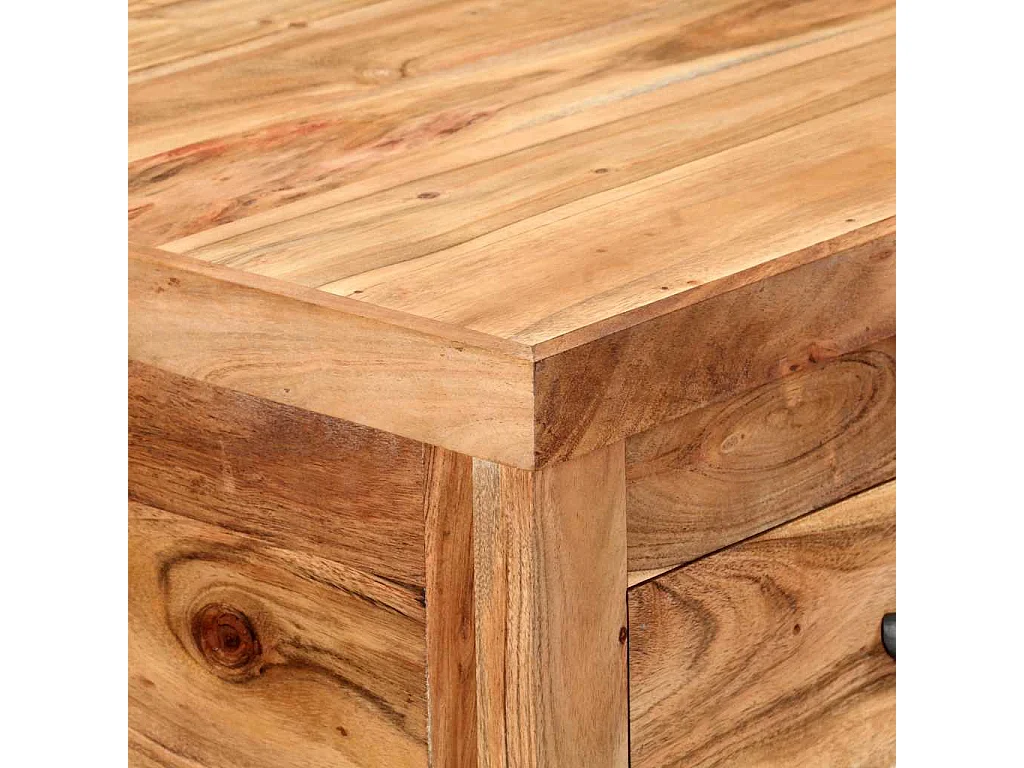 Carrito de cocina de madera maciza de acacia 58x58x89 cm